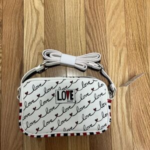 Brighton‎ "LOVE SCROLL" Canvas Crossbody Bag NWT